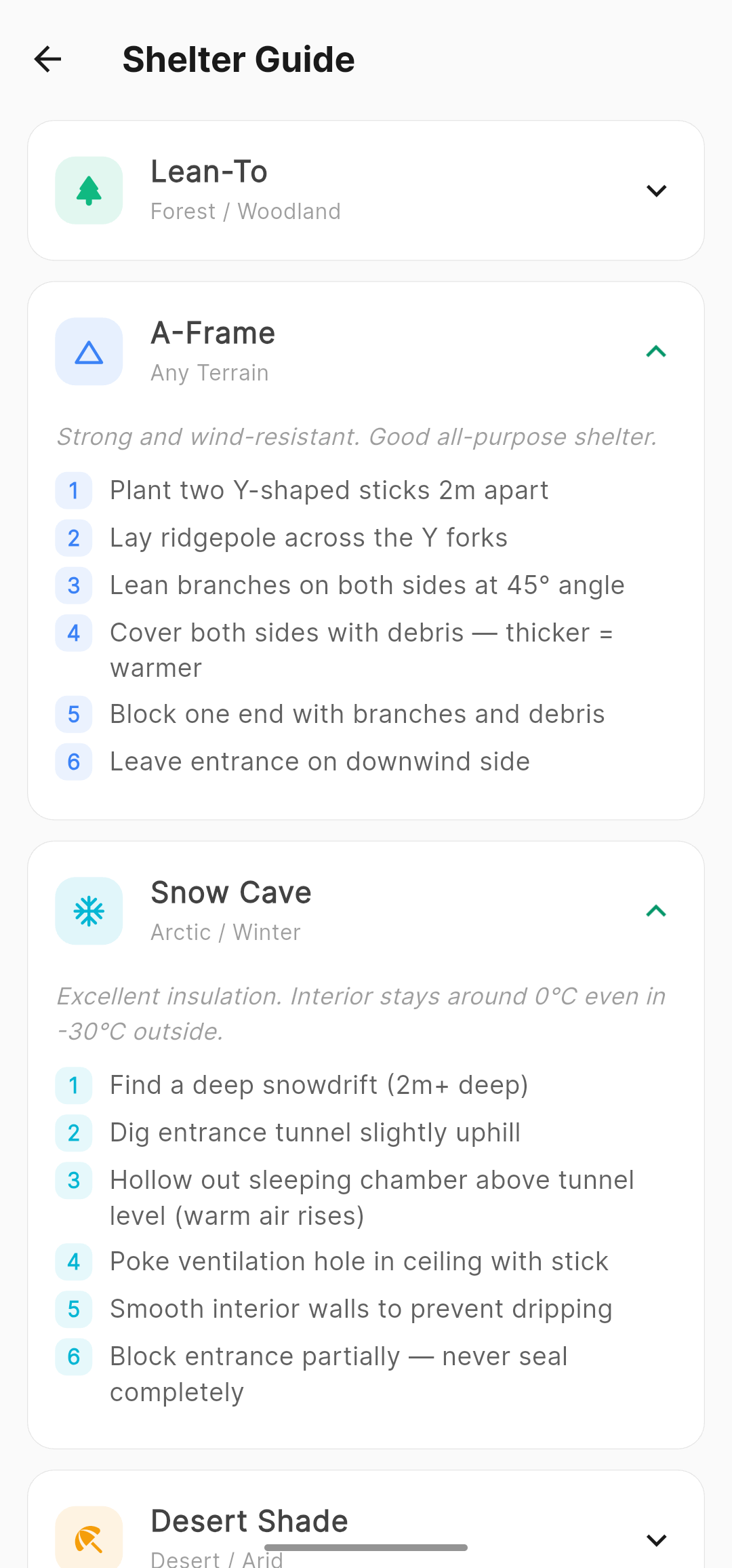 Shelter builder guide