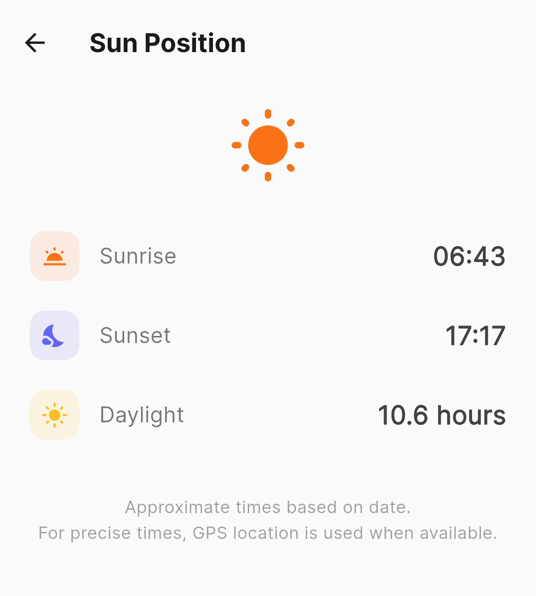 Sun position calculator